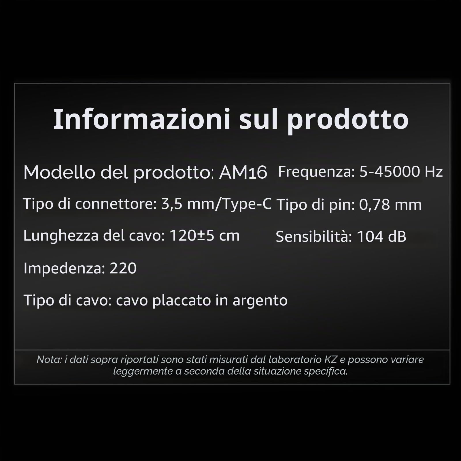 KZA COUSTICS KZ AM16 - Cuffie con monitor in-ear con 16 driver BA, HiFi IEM con suono stereo chiaro su tutte le frequenze, cuffie da gioco con cavo OFC rimovibile placcato argento per musicisti