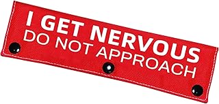 Advivio I Get Nervous Do Not Approach, Red Funny Dog Leash Sleeve, Shy Rescue Leash Wrap - Nervous/Shy Dog Gift and Dog Ow...