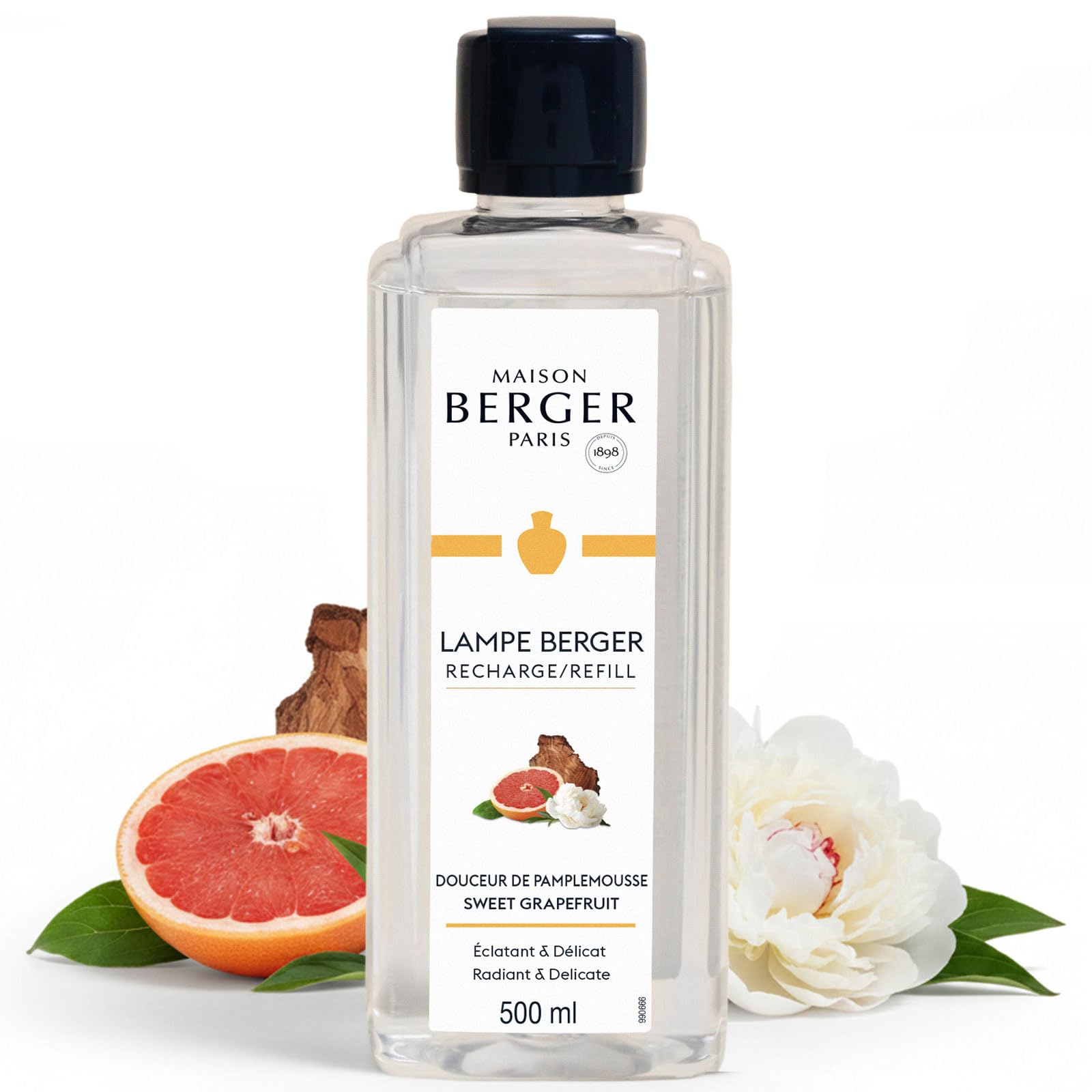 MAISON BERGER Sweet Grapefruit Lamp Berger Fragrance Refill, 500 mL – 2-in-1 Catalytic System, Neutralizes Odours Then Diffuses Fragrance, Juicy Grapefruit with a Tart Citrus Lift