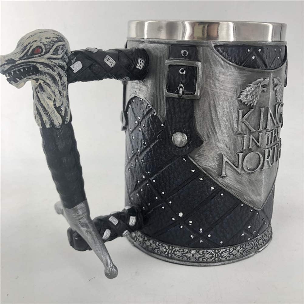 刻まれたスタイルのビールジョッキBeer Mug、Cup、Mug King in The North &amp; Resin 3D