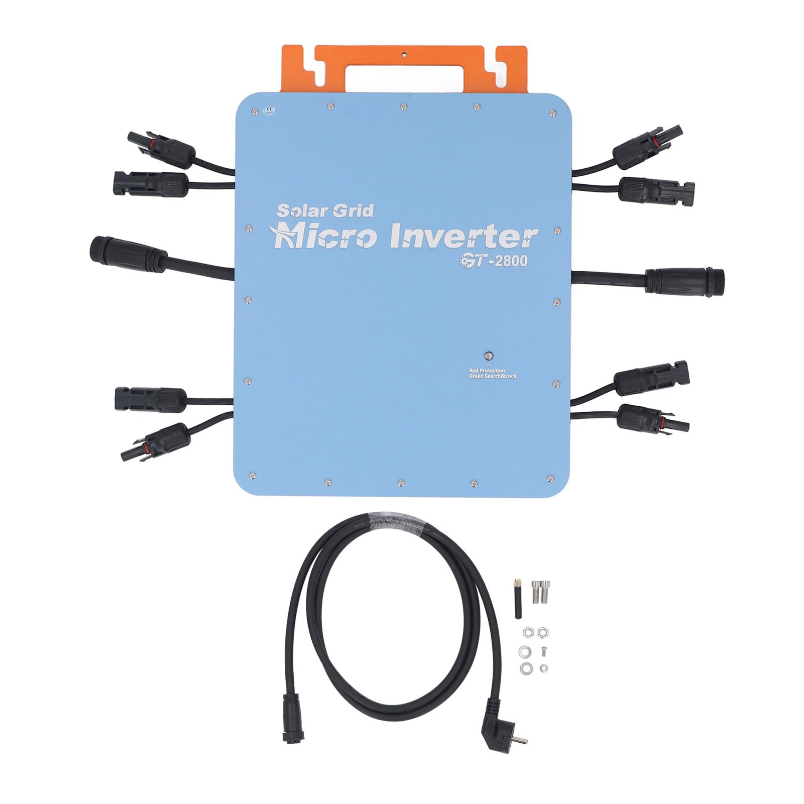 Eujgoov Microinversores, Panel Solar Conexión a Red Micro Inversor Control WiFi Monofásico 2800W Seguimiento MPPT para Fácil Mantenimiento con Soporte para Estructura, Monitoreado