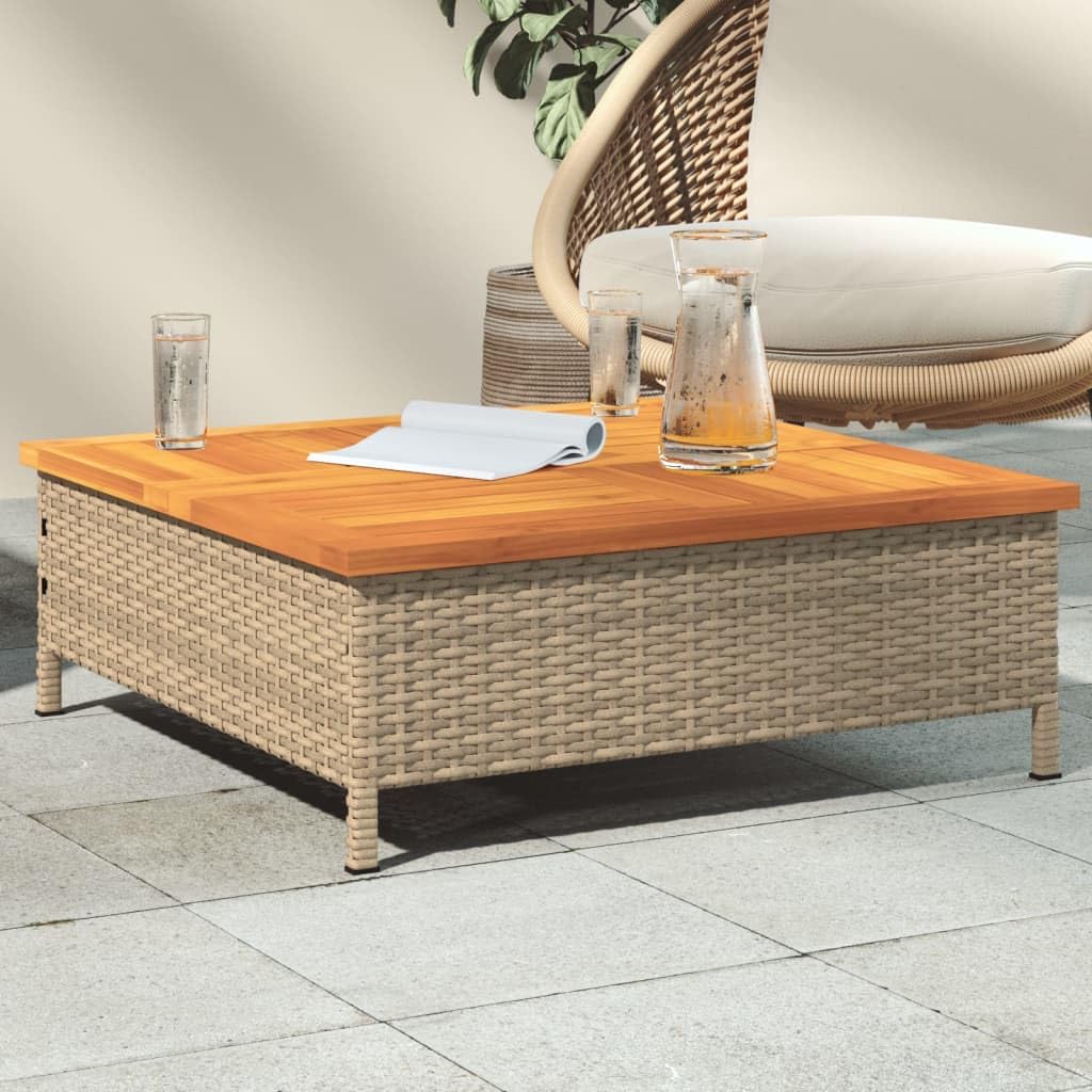 vidaXL - Tuin Salontafel - Grijs - Poly rattan - 60 x 40 x 37 cm