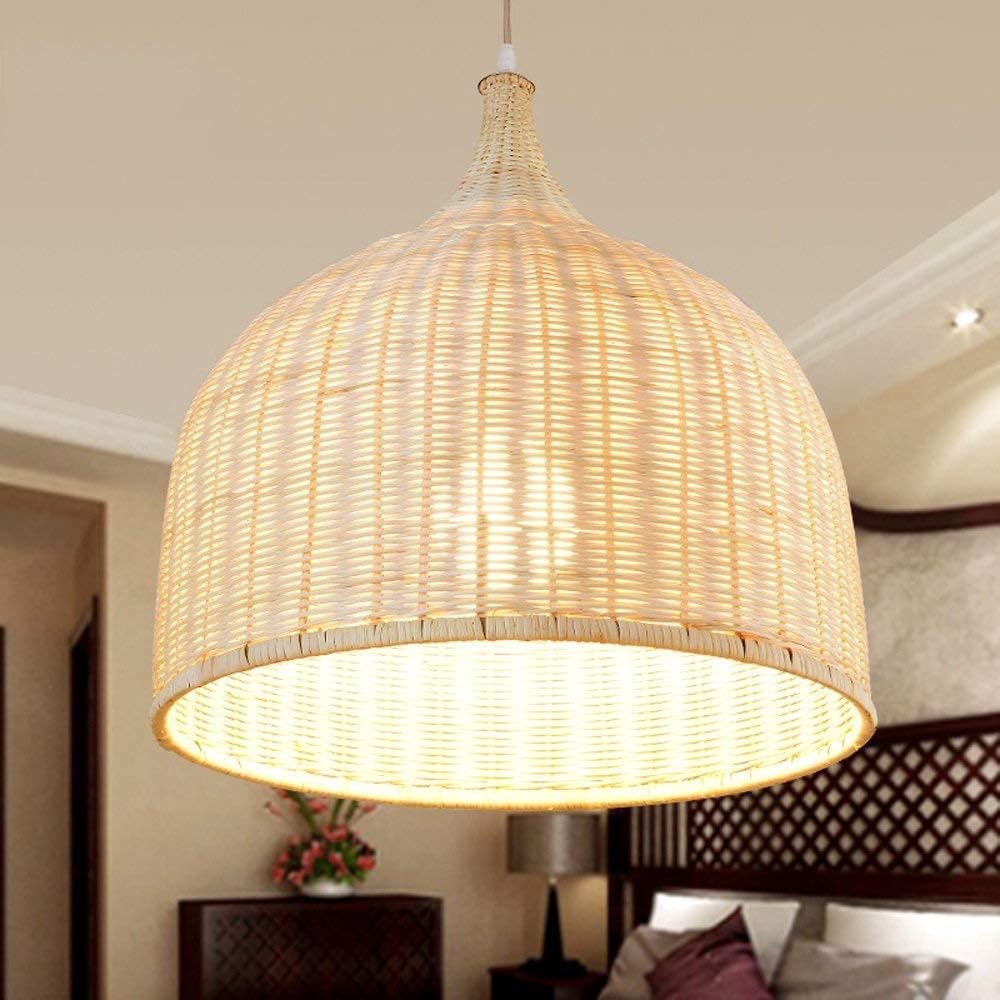 Vintage Hand Rattan Chandelier Indoor Ceiling Light Shadow Hanging Light Long Line Light Restaurant Lounge Corridor Coffee Lighting
