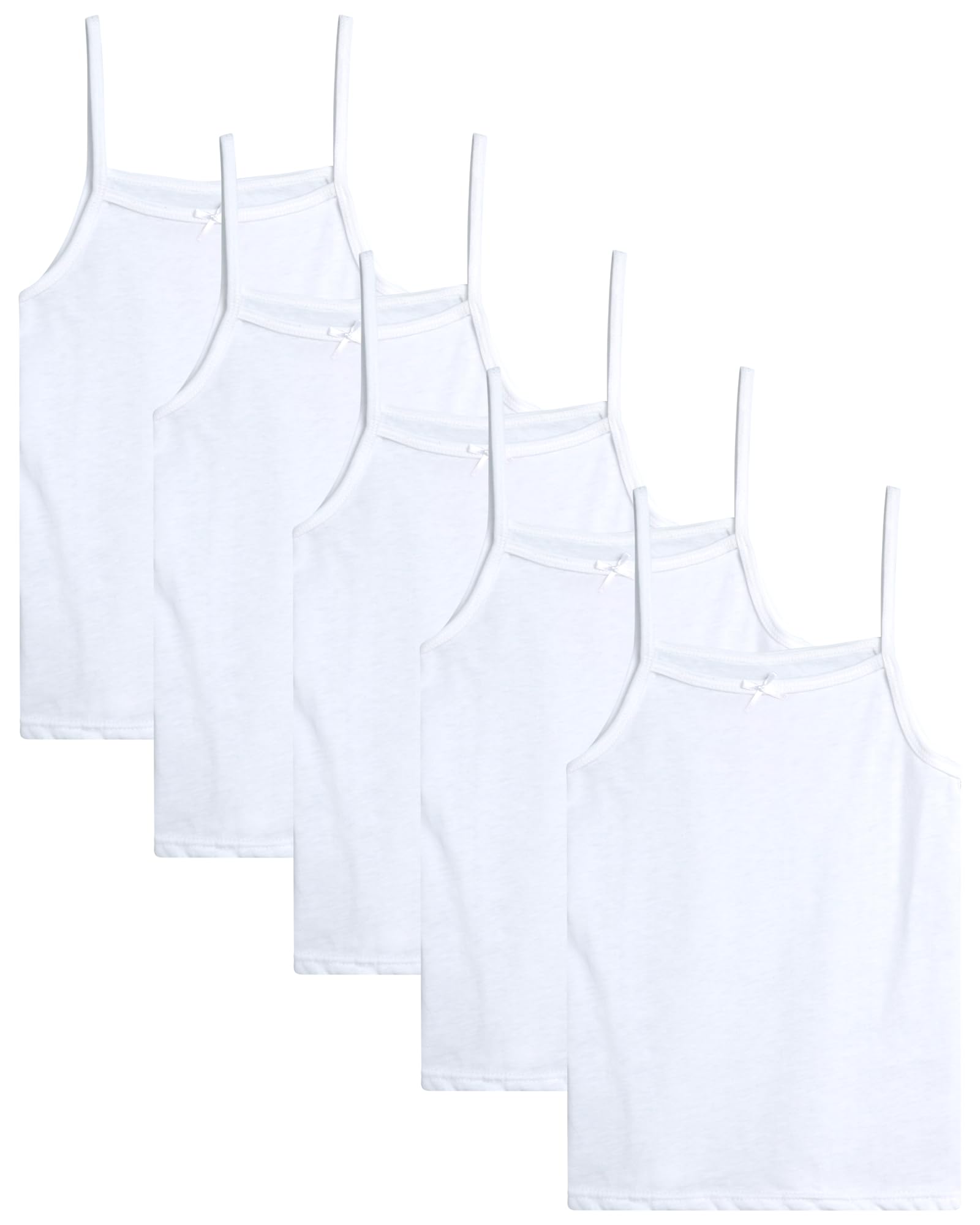 dELiA*s Girls Camisole - 5 Pack 100% Cotton Soft and Breathable Cami Tank Top Girls Undershirts (Sizes: 2T-14)
