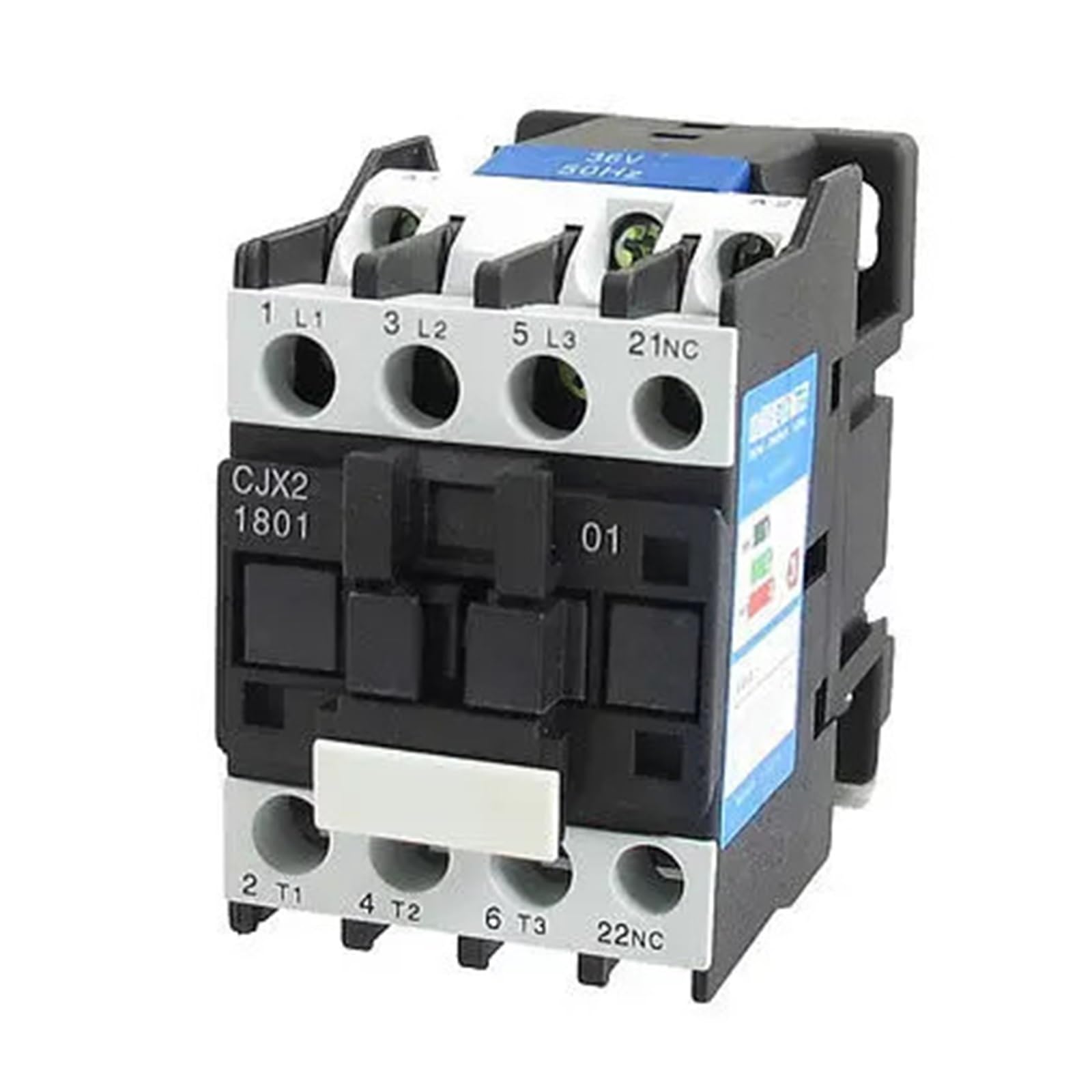 CJX2-1801 660V 32A 3 Phase 3P N/C AC Contactor DIN Rail Mount 36V Coil