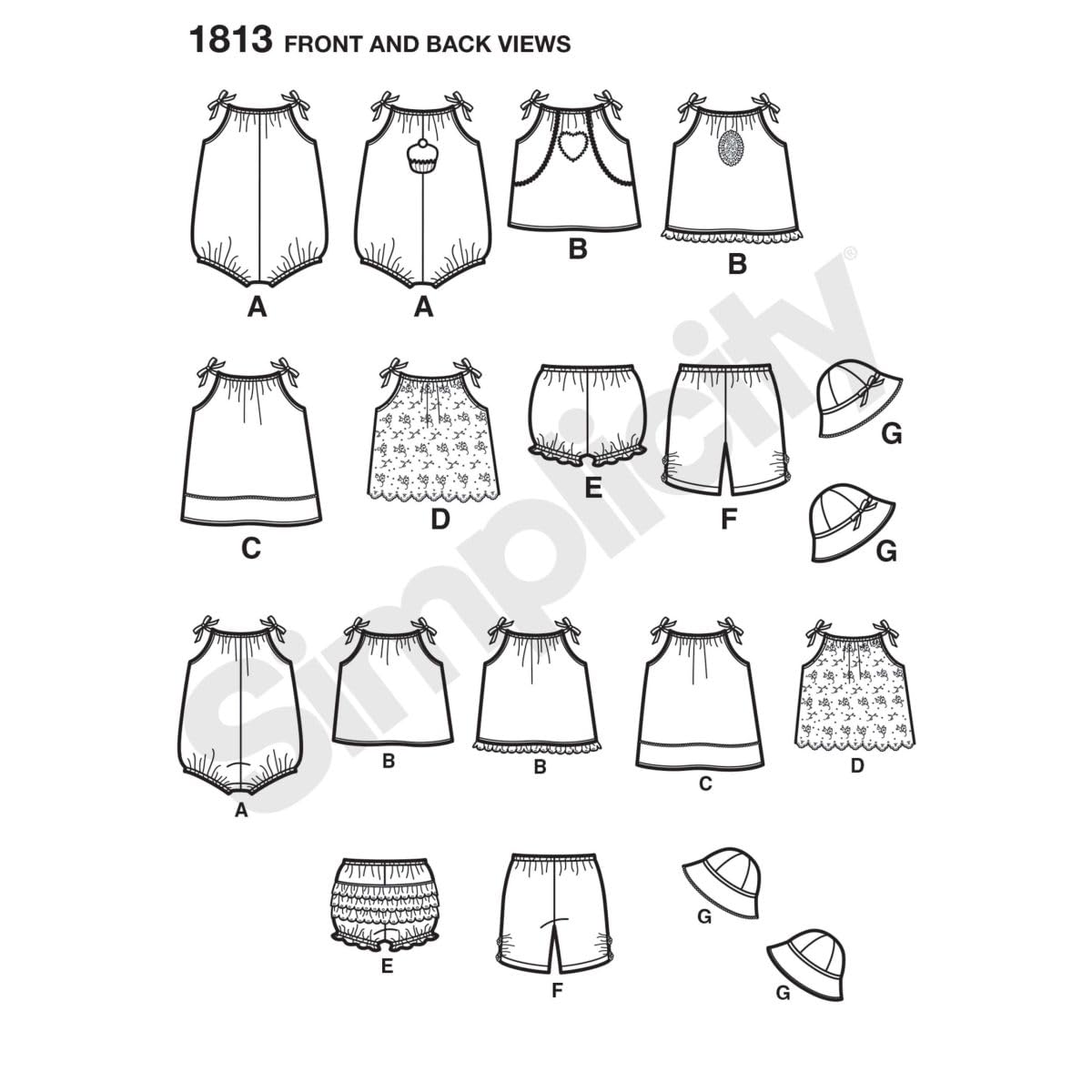 Simplicity Simplcity 1813Vestito per Bambini & Separati, Carta, Bianco, A (XXS-XS-S-M-L)
