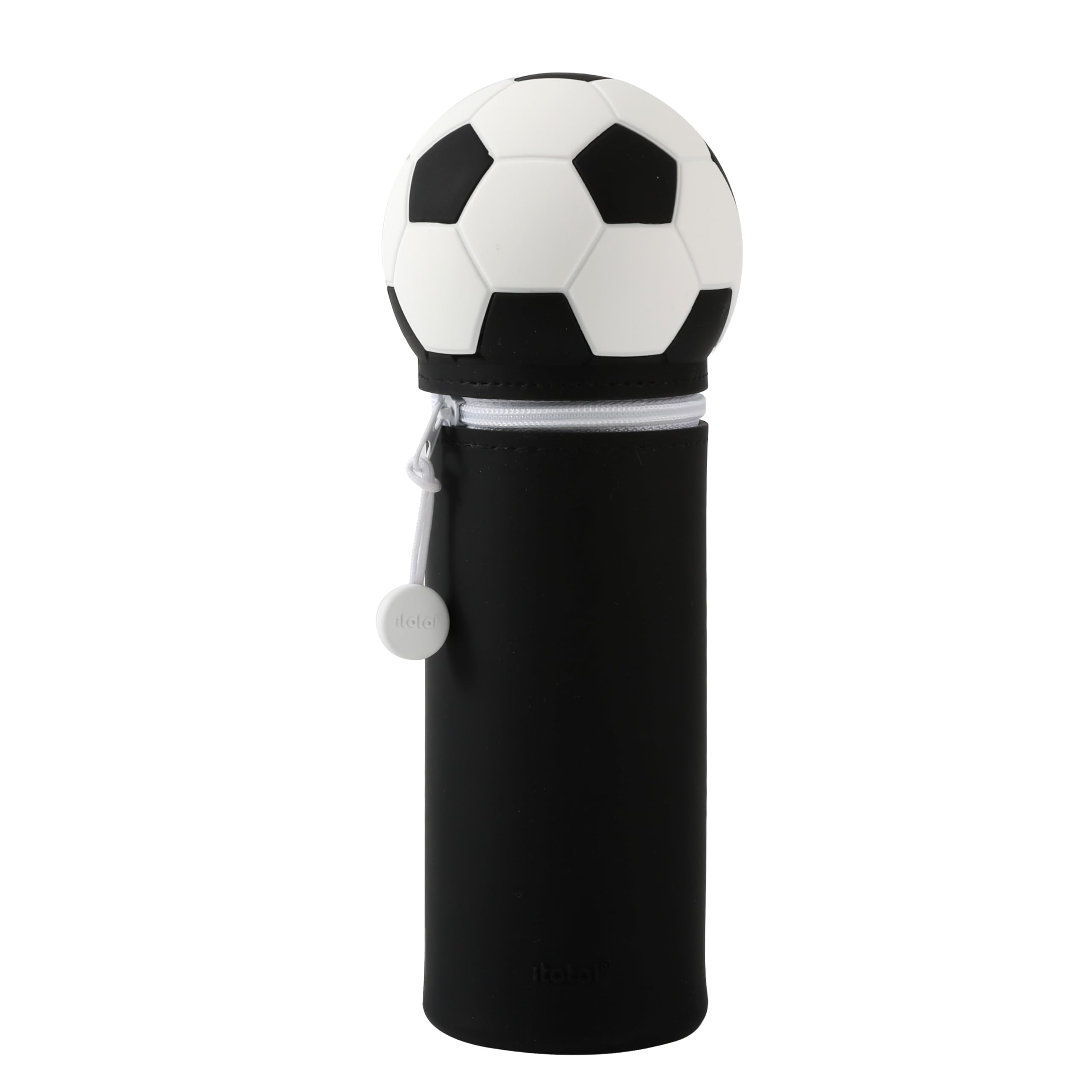 I-TOTAL® - Soft Silicone Pencil Case for School - Extendable with Animal Shaped Shape, Beauty Case (Football) — image 1