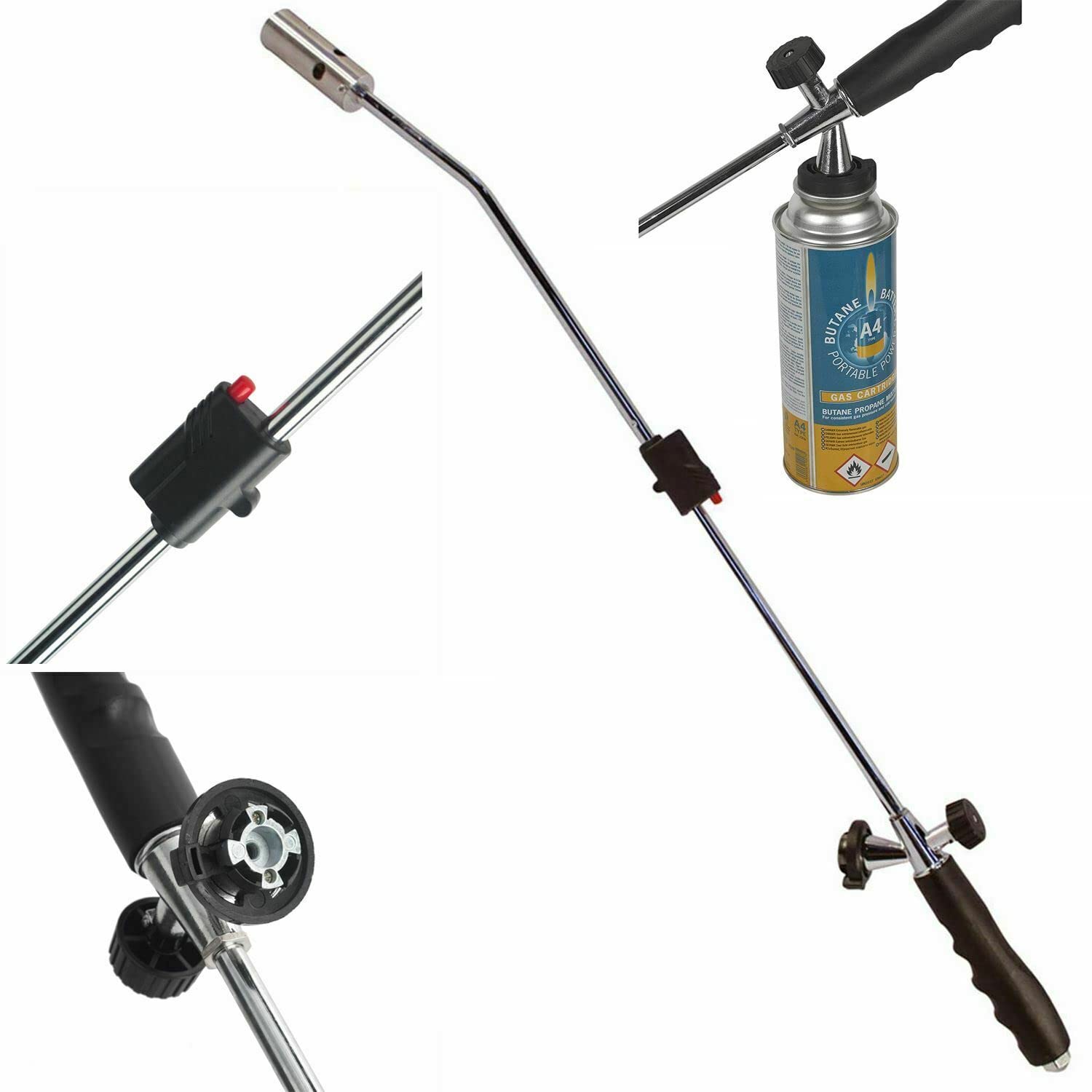 Weed Burner Torch Powerful Weed Wand with Auto-Ignition & Adjustable Flame – Weed Burner Blowtorch Butane Gas Weed Killer - Lightweight Garden Weed Burner & Flame Weeder for Patios, Paths & Driveways