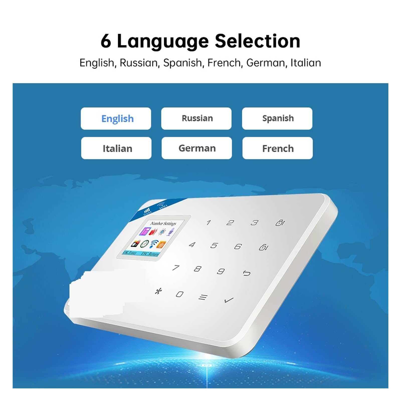 Sistema de Alarma para Casa, De alarma 4G/WIFI KIT inalámbrico de seguridad for el hogar W184 GSM Panel de alarma dispositivos inteligentes for el hogar Sensor de ventana/puerta,para el hogar(KIT 1)
