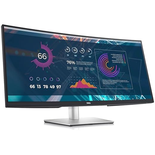 Dell 34 Inch Ultrawide Monitor, WQHD (Wide Quad High Definition), Curved USB-C Monitor (P3421W), 3440 x 1440 at 60Hz, 3800R Curvature, 1.07 Billion Colors, Adjustable, Black