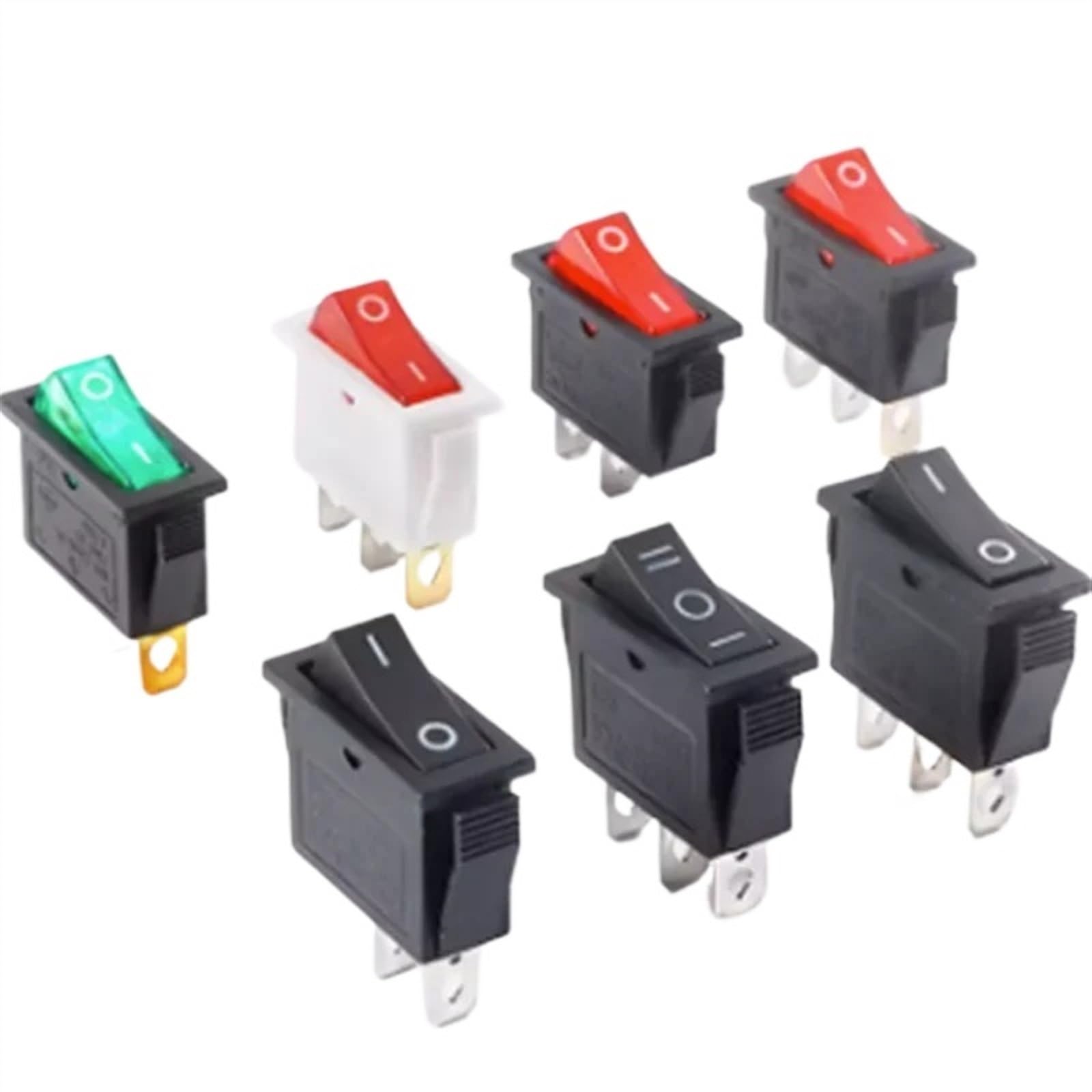 5 sztuk KCD3 Przełącznik kołyskowy 16A 250VAC/20A 125VAC 2/3 Pozycje Sprzęt Elektryczny Z Włącznikiem Światła ON-OFF-ON (Black 3P3T)