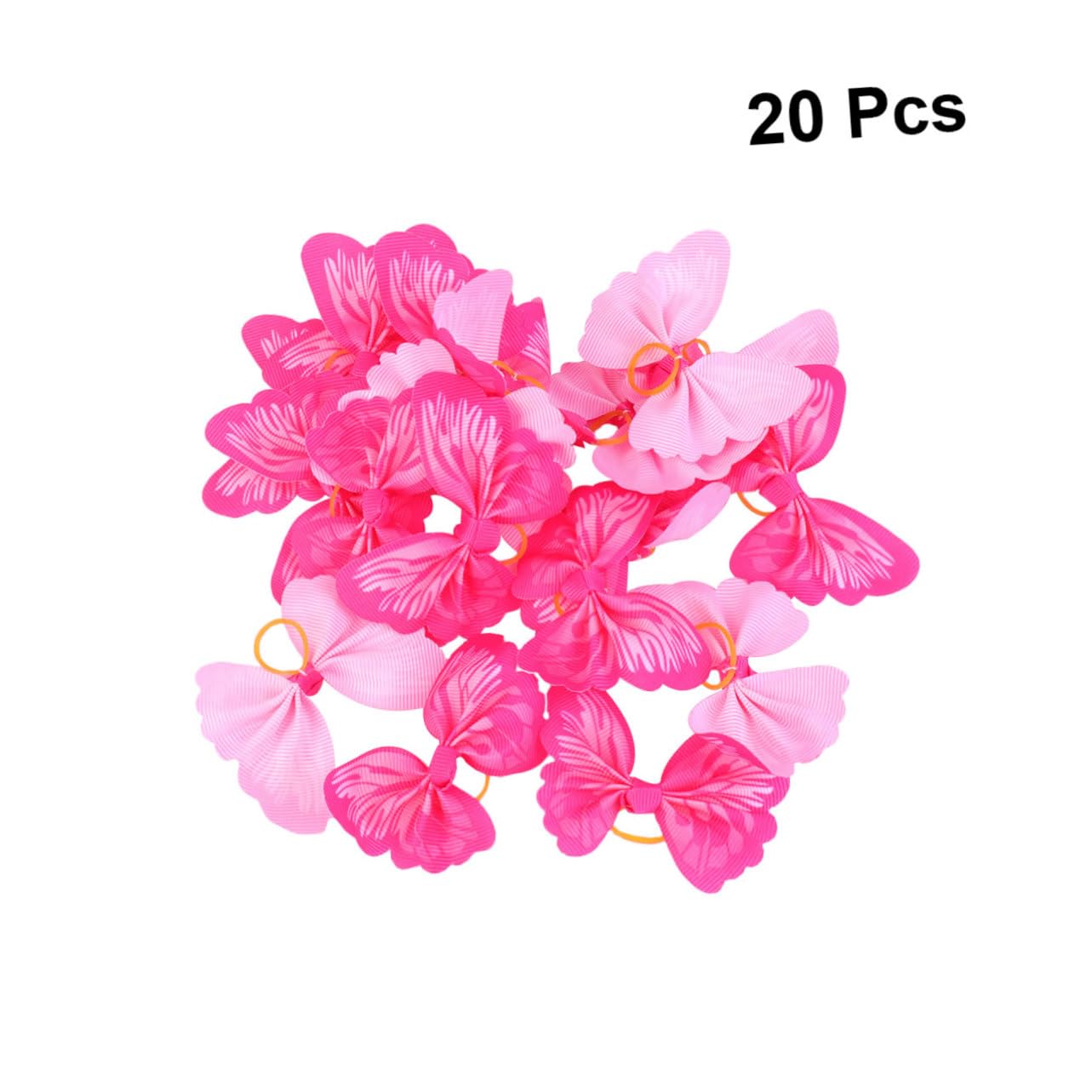 Toyvian 20 Pcs Pet Hair Rope Elastic Butterfly Hair Bands for Dogs Puppies Chic Headdress Accessories Rosy for Everyday Wear Special Occasions