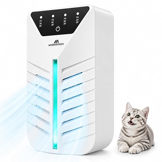 Air Ionizers for Home with Activated Charcoal, Cat Litter Deodorizer, HEPA Plug In Negative Ion Generator for Small Spaces, Bathroom, Office & Kitchen, Pet Odor Eliminator for Smoke, Dust