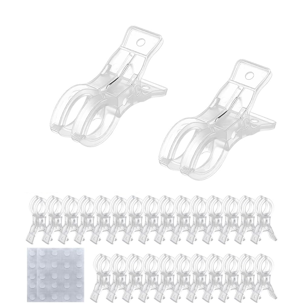 CTRLZS Large Balloon Arch Clips(60 Pack), Transparent Backdrop Stand Clamps for Party Decor, Crafts, Woodworking& Photography