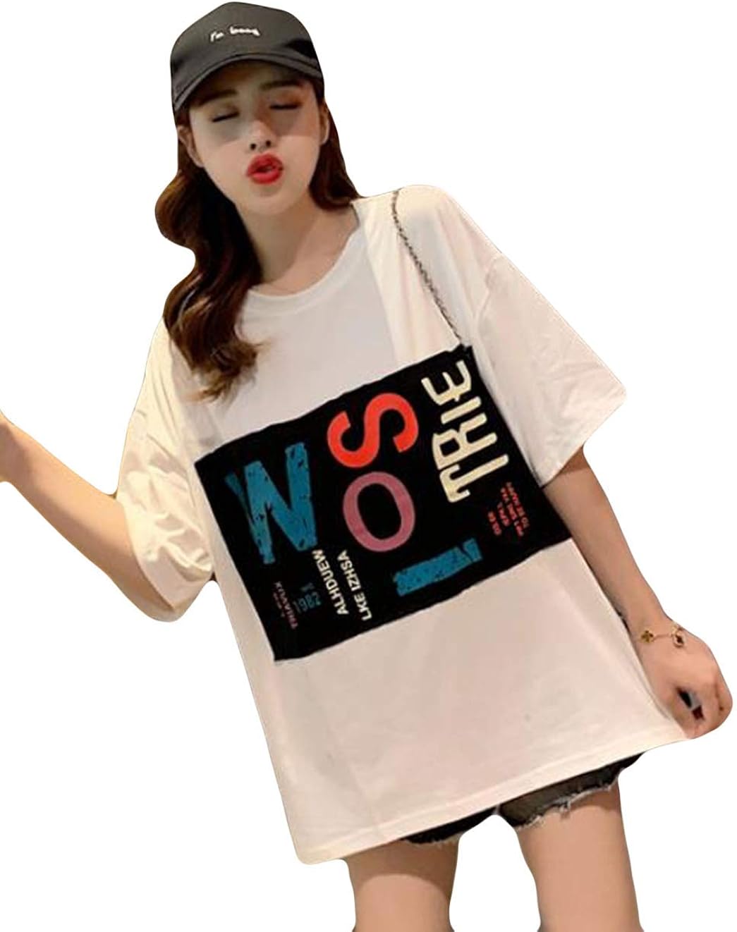 Yitongレディース tシャツ 半袖 夏服 ゆる カットソー トップス 5分袖 プリント 韓国 英字付き 大きいサイズ 可愛い bf風 レディース 女性tシャツ ベビーグッズも大集合 原宿風 上着 Yitongレディース tシャツ 半袖 夏服 ゆる カットソー トップス 5分袖 プリント 韓国 英字付き 大きいサイズ 可愛い bf風 レディース 女性tシャツ ベビーグッズも大集合 原宿風 上着