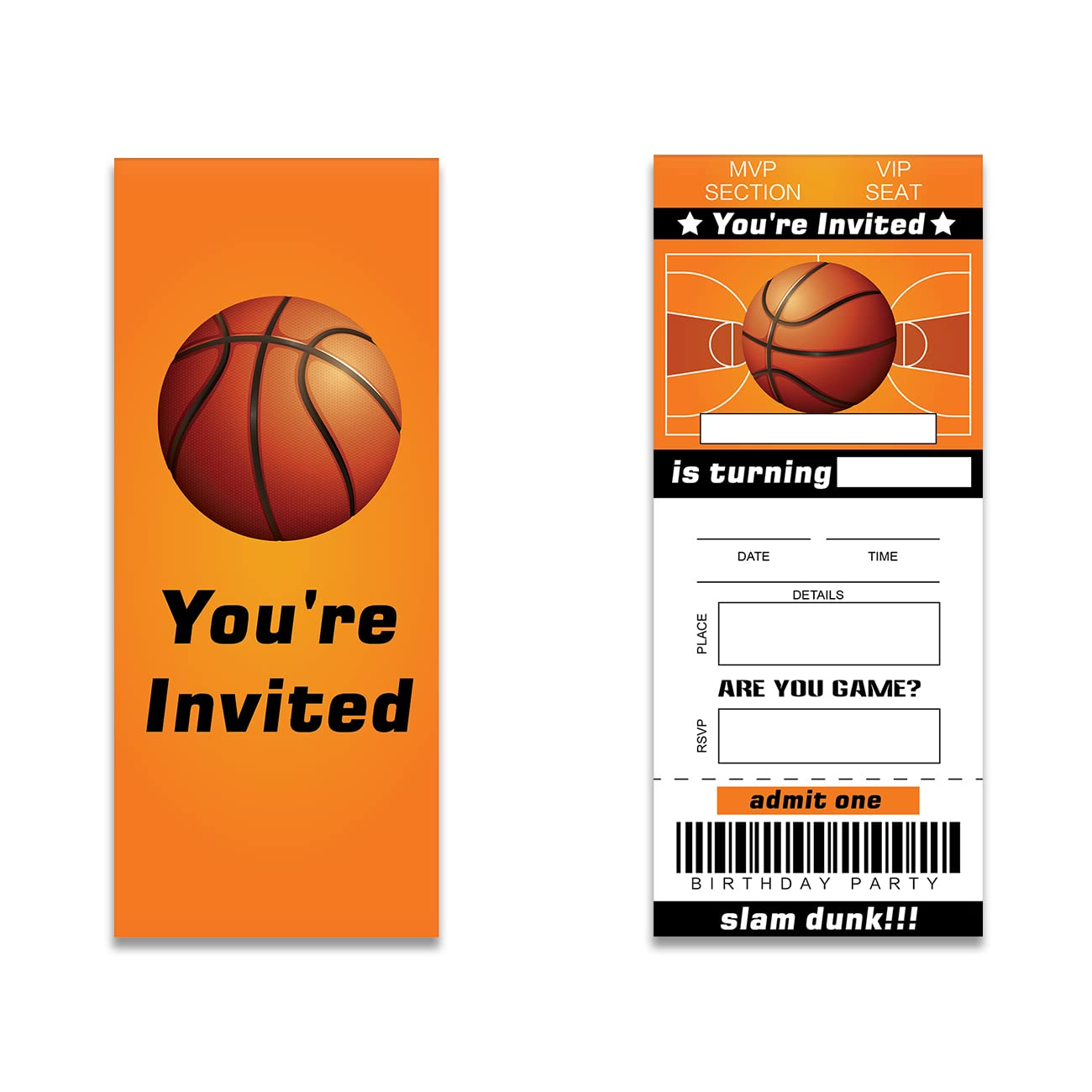 Amazon.com : Basketball Birthday Party Invitations Fill-In Set of 20 with  Envelopes Basketball Ticket Party Invites Cards Sport Party Supplies  Decoration,Double Sided : Home & Kitchen
