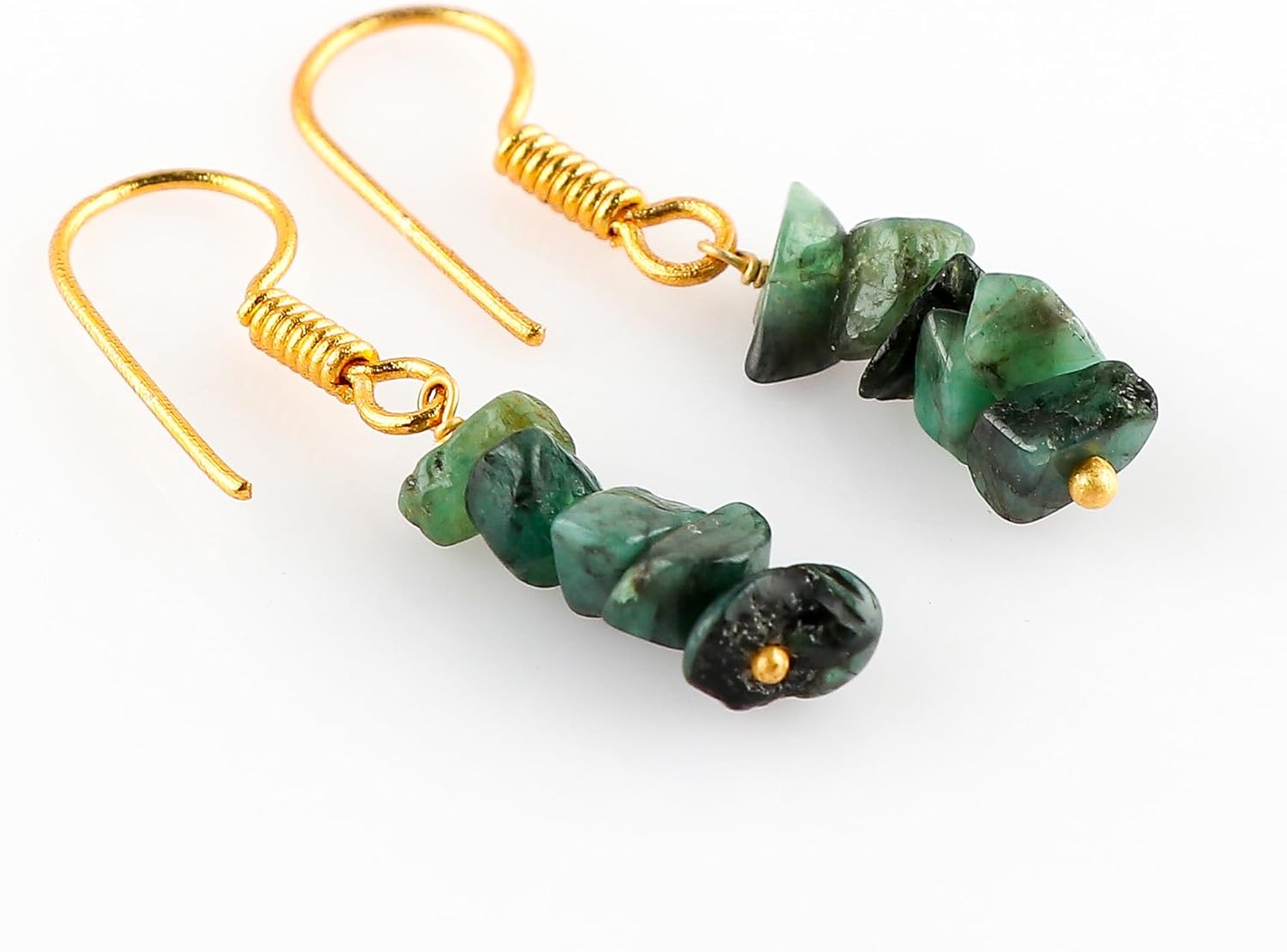 Gemstone Chips Dangling Earrings, Stone 2-3 MM, Gold Plated, Handmade Jewelry, Healing Crystals, Polished Nuggets Stones, Women Earrings, Gemstone Jewellry - Image 4