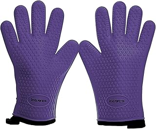 KITCHEN PERFECTION Silicone Smoker Oven Gloves -Extreme Heat Resistant BBQ Gloves -Handle Hot Food Right on Your Smoker Grill Fryer Pit|Waterproof Oven Mitts Grill Gloves |Superior Value Set+3 Bonuses