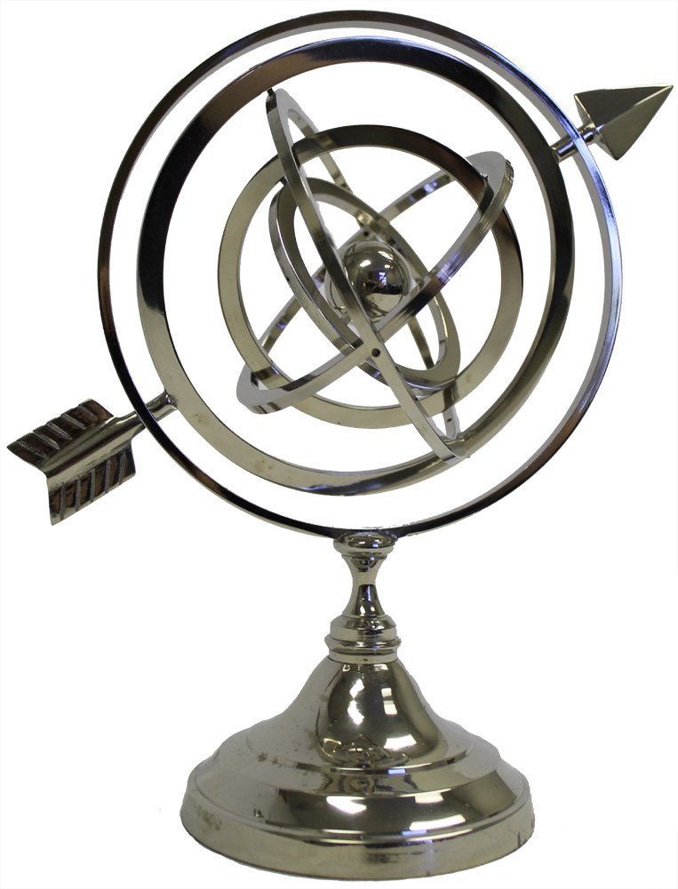 RedSkyTrader Armillarkugel mit Nickel-Finish, Astrolabium mit kleinem Globus
