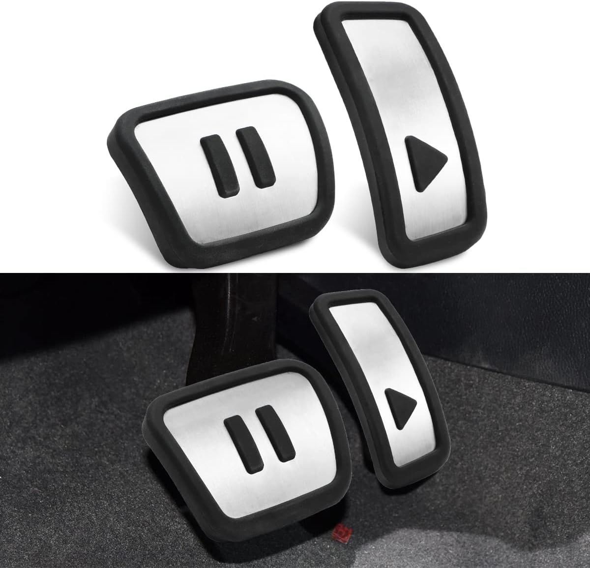 Car Brake Accelerator Pedal Cover Compatible for 2021 2022 2023 2024 2025 Volkswagen ID.4 ID4 Accessories Anti Slip Foot Pedal Stainless Steel