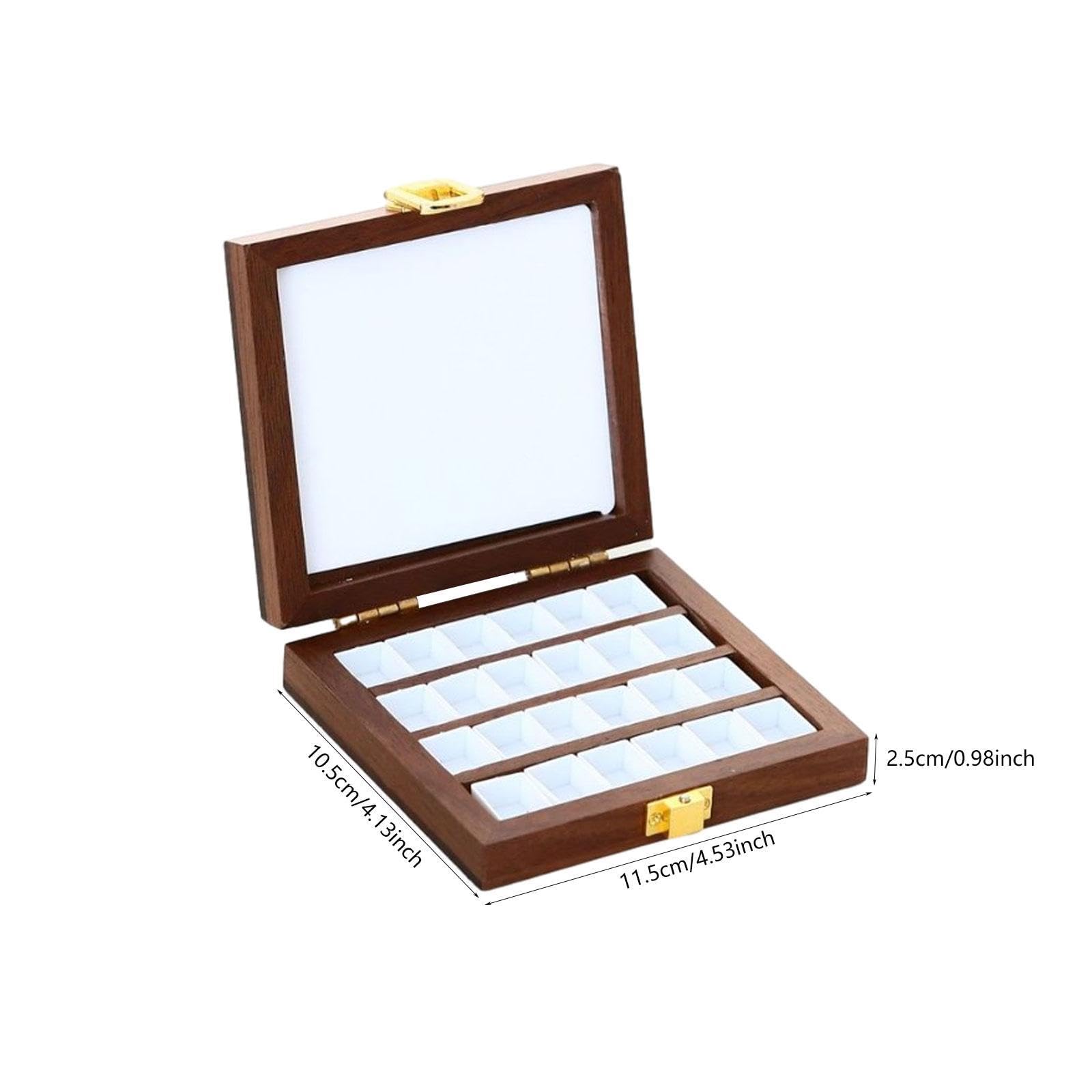 Oshhni Palette en Bois pour Aquarelle, Boîte Vide pour Artistes, Adaptée Aux Peintures, 24 Grilles