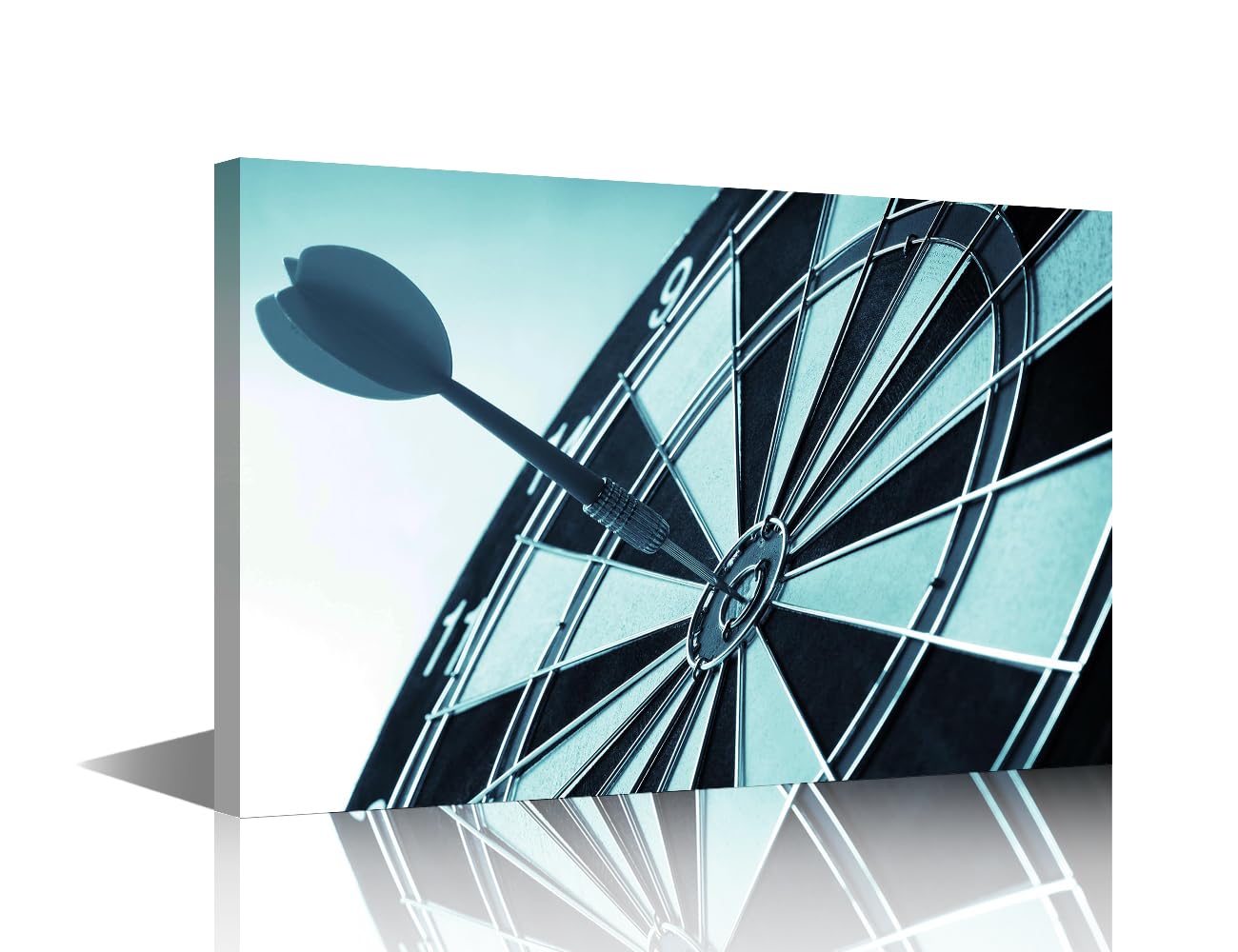 Dart Board Pictures Wall Art 1 Piece Dart Hits the Bullseye Rustic Decor Artwork Contemporary Home Decor for Living Room Bar Club Sports Theme Posters and Prints Framed Ready to Hang 18x12 in