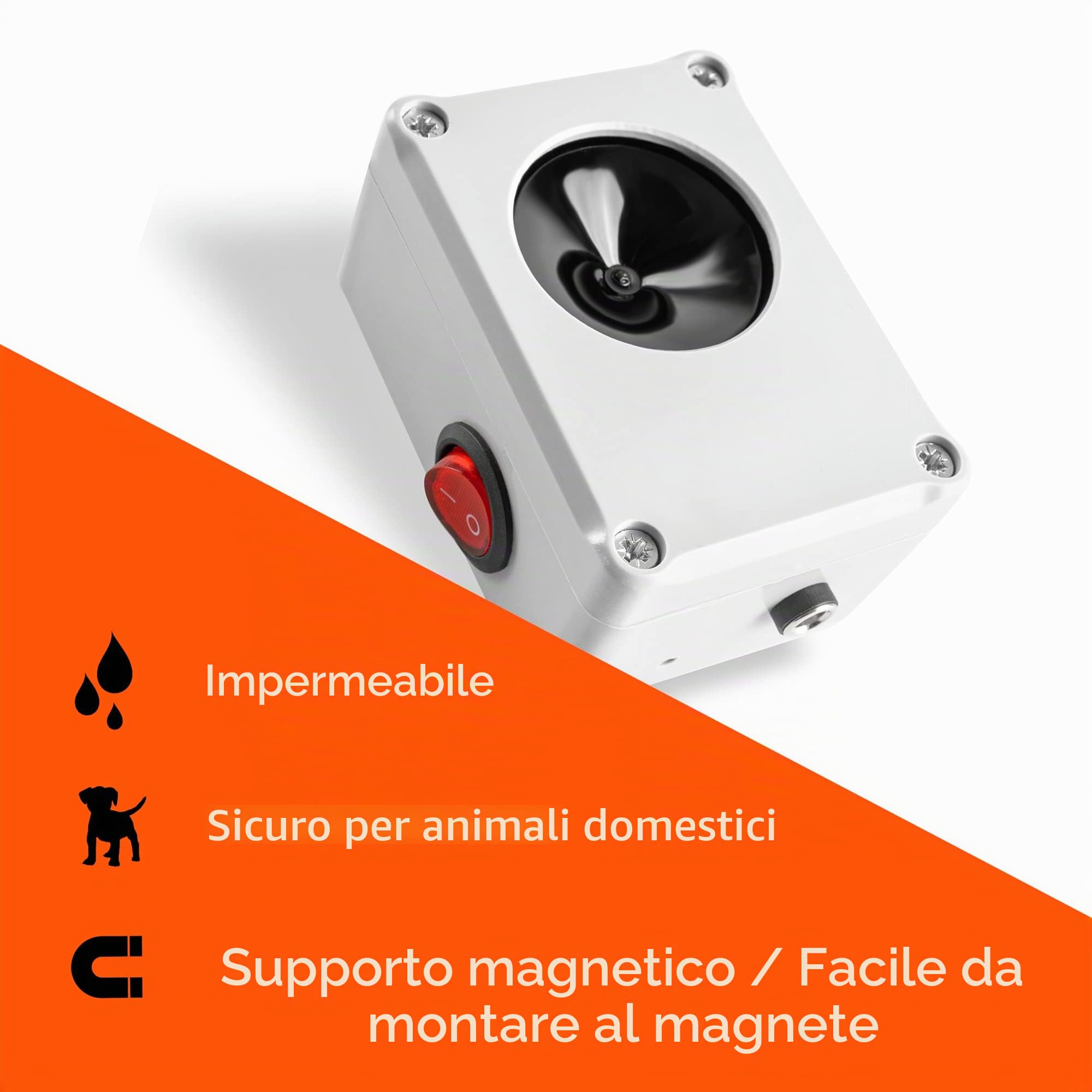 Repellente per Topi, Respinge, Martore e Ratti | Repellente per Roditori Facile da Attaccare con un Magnete | Repellente Ultrasuoni | Dispositivo ad Alta Frequenza | Giardino, Casa
