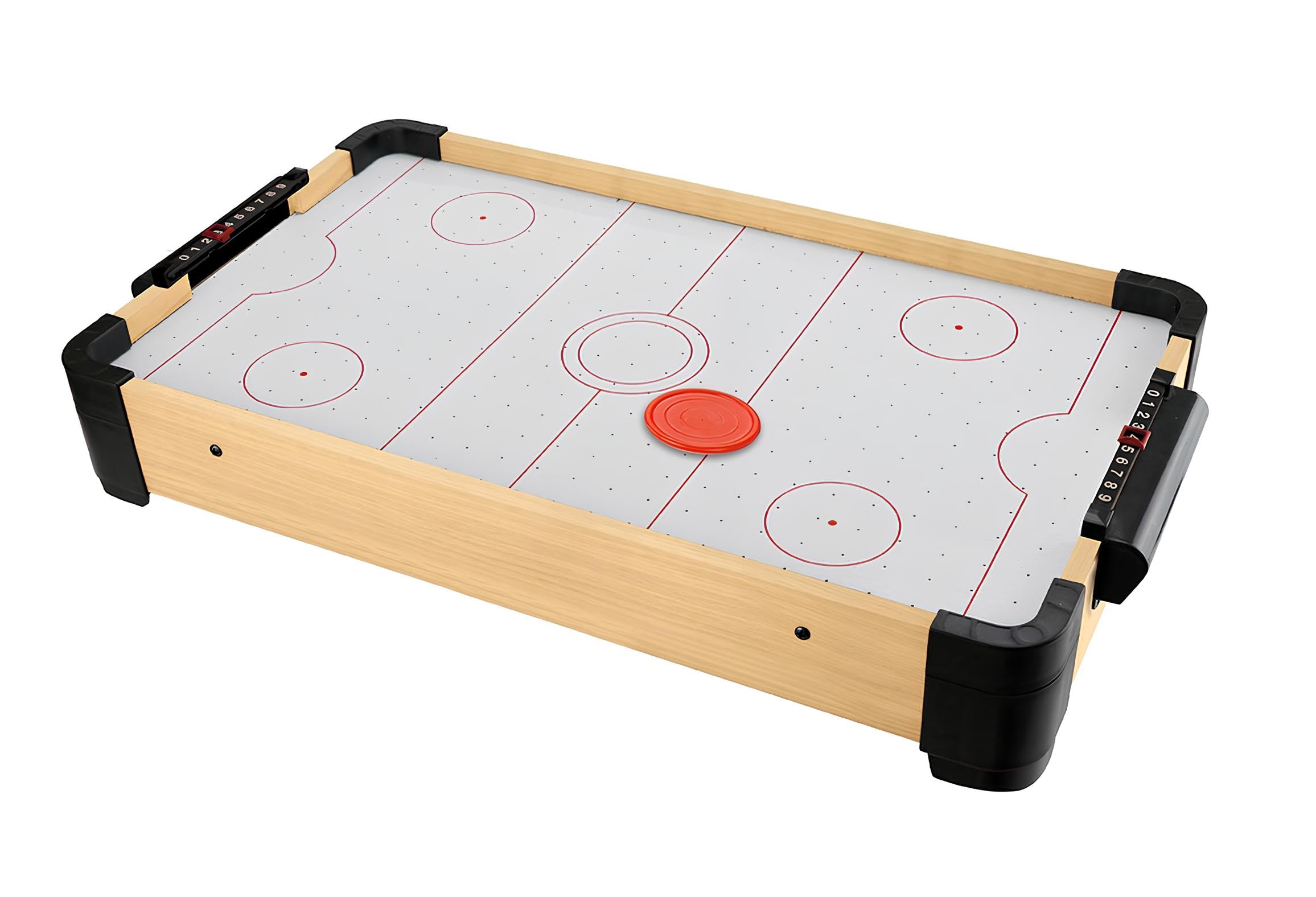 Hockey da Tavolo ad Aria in Legno Grande Bambini Adulti Gioco Hockey Flipper ad Aria con 2 Manopole 2 Dischi Inclusi Completo di Segnapunti Integrato Biliardo Hockey Biliardino Hockey Aria Arcade