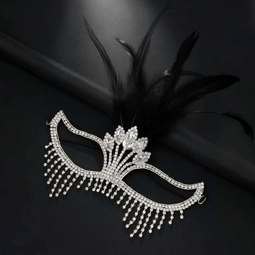 Bling Rhinestone Masquerade Mask For Women Ball Costume Crystal Face Mask Carnival Jewelry