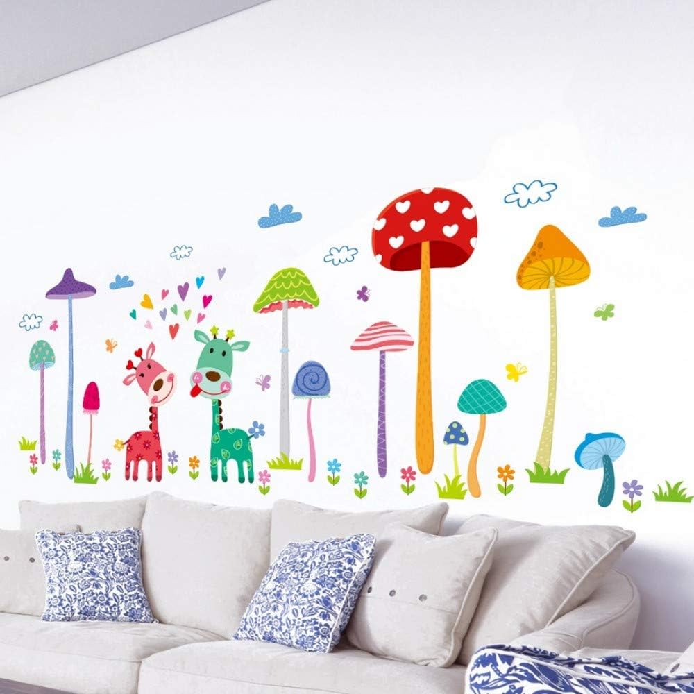 Looyy Forest Musk Deer He Wall Art Mural Decor Kids Babies Nursery Lovely Animals Family Wallpaper Decoration Decal