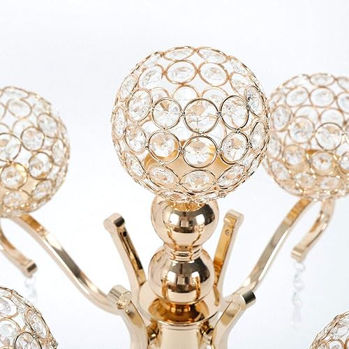 Miniatura 7 de Juego de 15 portavelas dorados para velas de pilar portavelas de metal decoración de centro de mesa para bodas hogar bar comedor Navidad