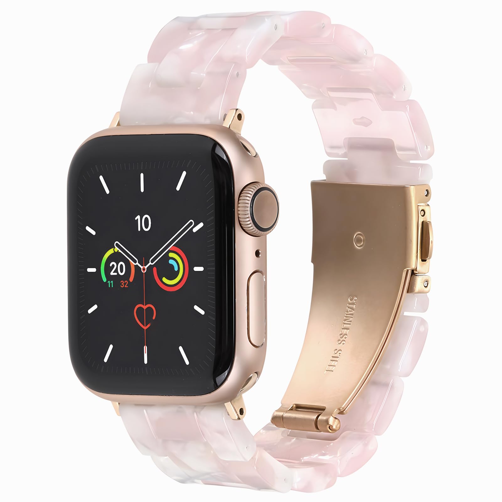 MAIRUI Resin Watch Band Compatible with Apple Watch for Women Men 41mm/40mm/38mm Series 9/8/7/6 SE Slim Bands Strap Bracelet Wristband for iWatch 5/4/