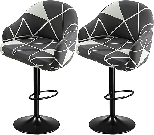 Bar Stools Cover,Short Back Chair Cover, Swivel Chair Slipcovers With Back, Stre