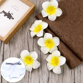 Amazon | 8個 ハイビスカス 髪飾り 花 プルメリア ヘアクリップ