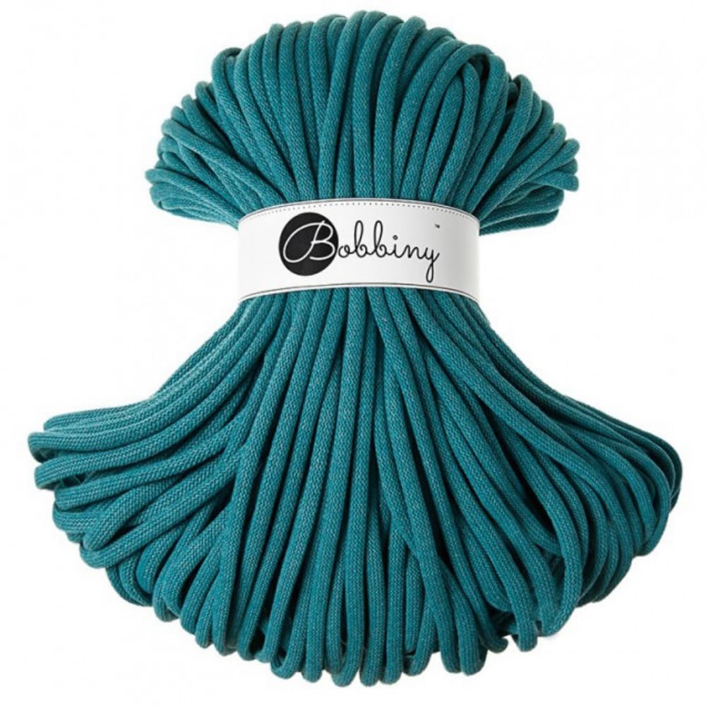 Bobbiny Jumbo 9mm Braided Macrame Cord (Teal) 100m — image 1