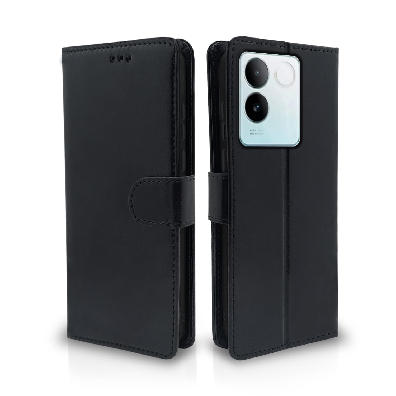 Pikkme Vivo T2 pro 5G Flip Cover Leather Finish | Inside TPU with Card Pockets | Wallet Stand and Shock Proof | Complete Protection Flip Case (Black) (B0CLB9MVPC) Amazon Price History, Amazon Price Tracker