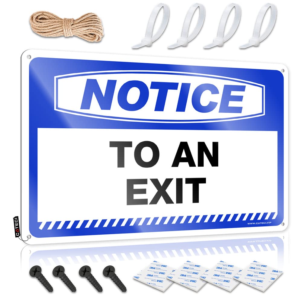 HELIOFORGE Tin Sign Funny Notice To An Exit Tin Sign Funny Street Signs Backyard Bar Sign(30X40CM)