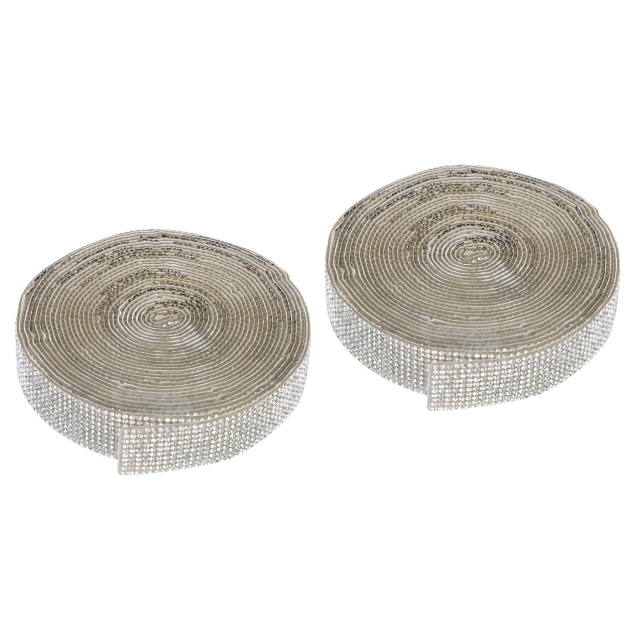 SEWACC 2stücke Yards Selbstklebendes Kristall Strassband Für Bastelarbeiten Glitzernde Rhinestone-rolle Zur Hochzeits Und Partydekoration Reihen à