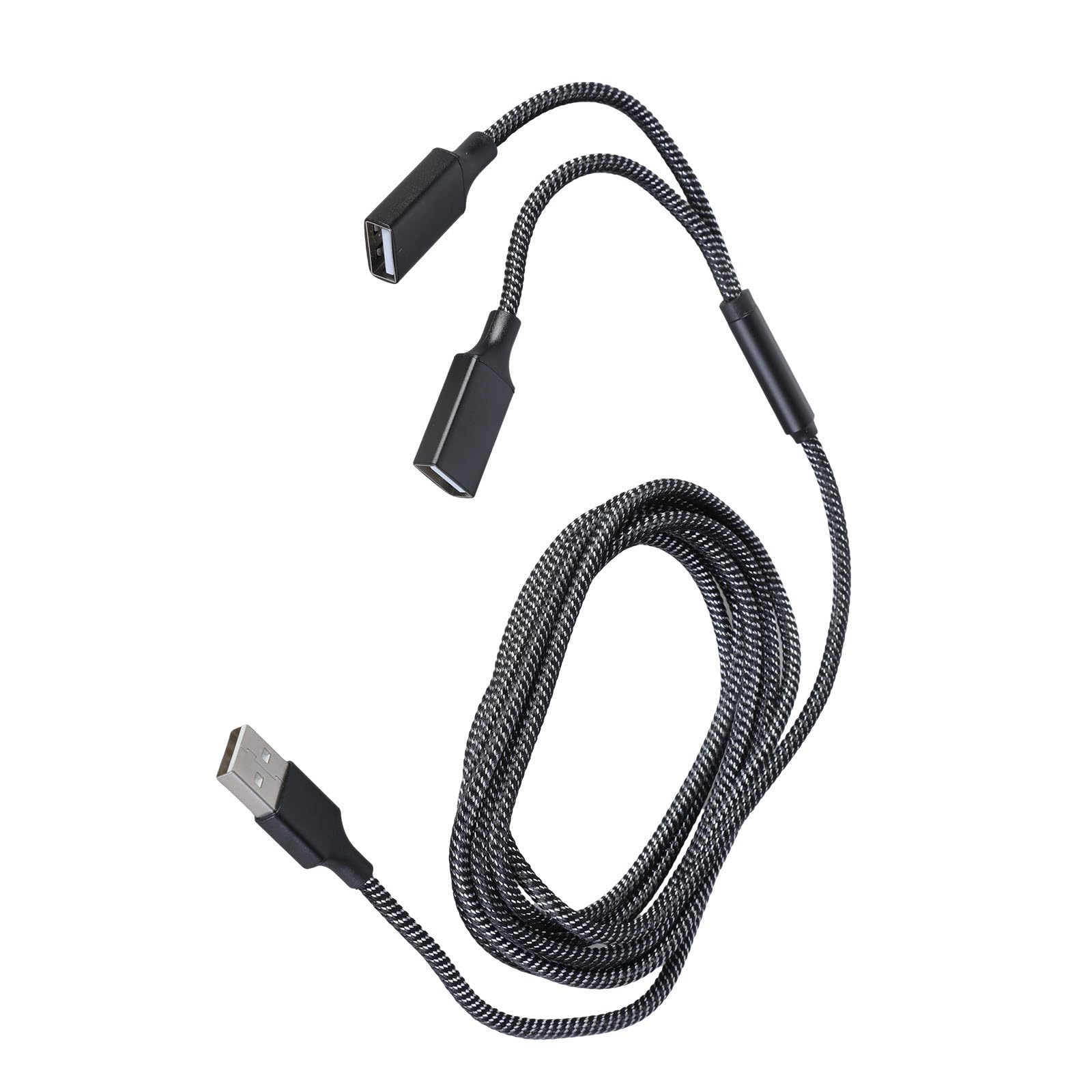 USB Male to Double Female Split Converter for Laptop Flashing Drives with Fast Speed Data and Power Charging USB Power Extension