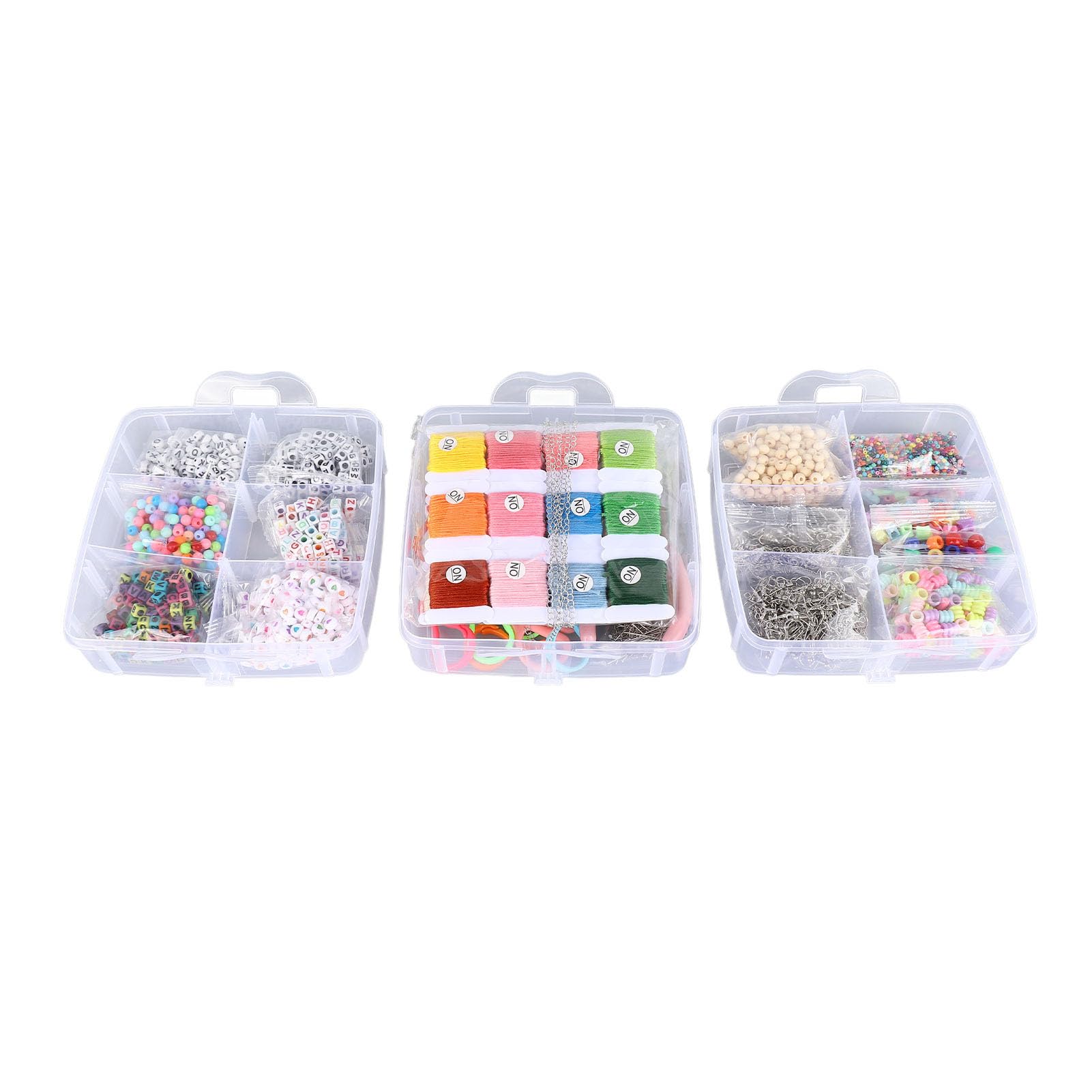 Juego para Hacer Collares, Kit para Hacer Pulseras, Caja de Luz Portátil Empaquetada en Varios Estilos con 3352 Cuentas para la Familia
