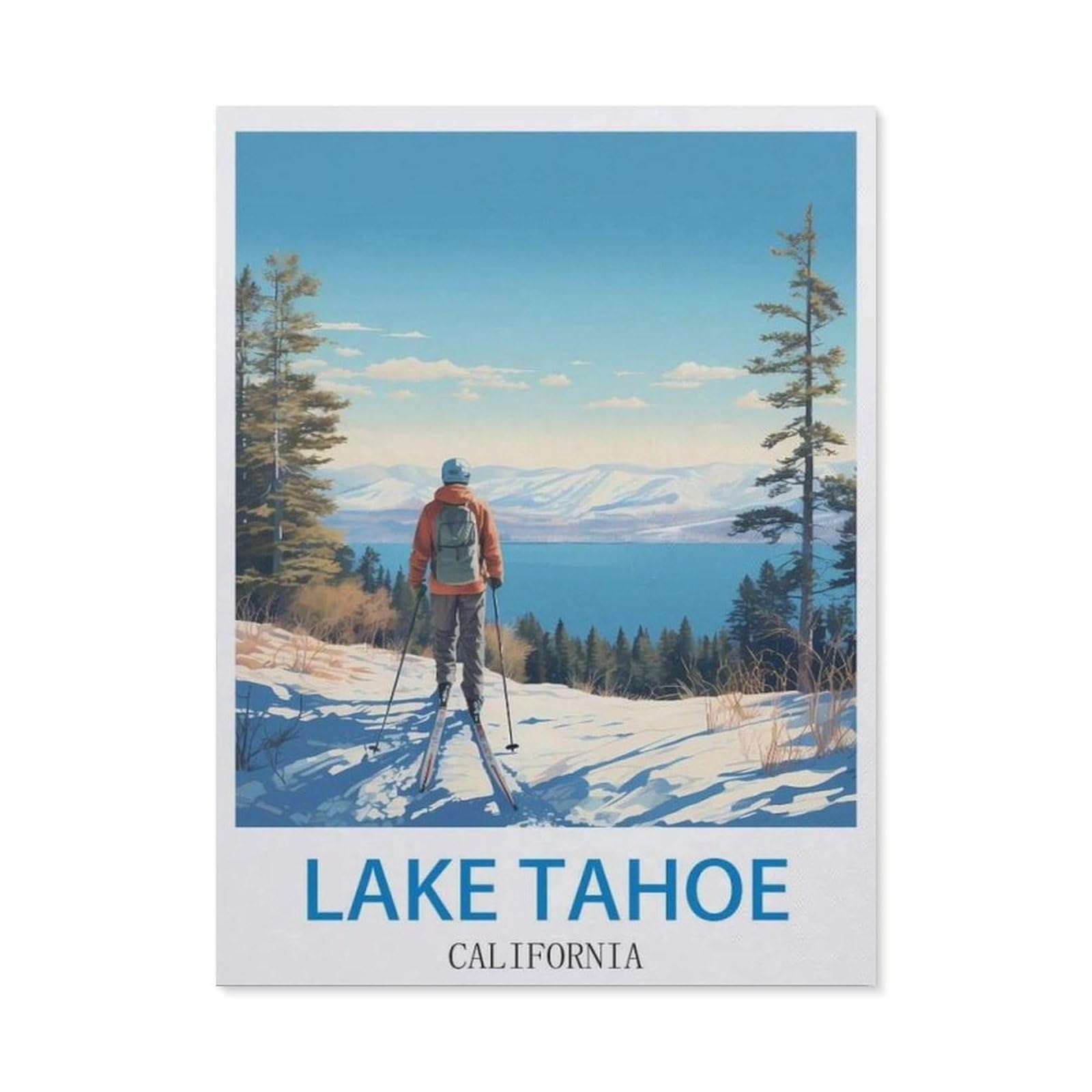 BEAYODKP 5D DIY Diamond Painting kit，Lake Tahoe California ， Ski
