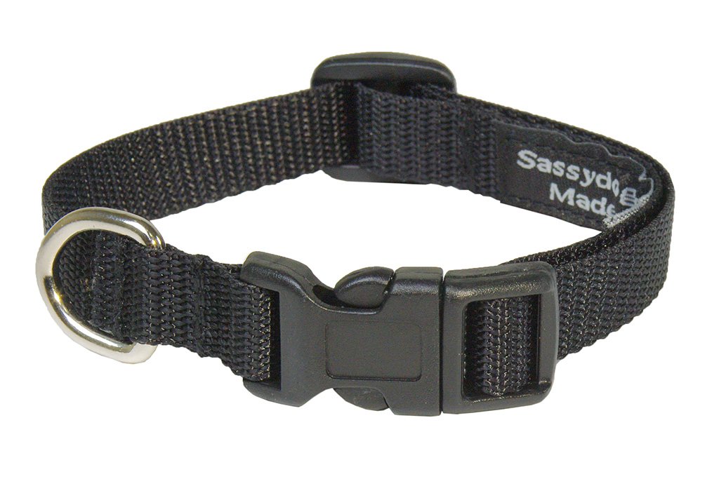 Collare per cani in nylon nero, 15-30 cm, taglia XS