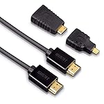 Hama High Speed HDMI Ethernet Cable, 1.5 m + 2 HDMI Adapters HDMI Cable 1.5 m HDMI Type A (Standard) Black - HDMI Cables (1.5 m + 2 HDMI Adapters, 1.5 m, HDMI Type A (Standard), HDMI Type A