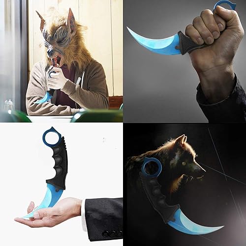 Miniatura 9 de TOPOINT Cuchillo Karambit, cuchillo de acero inoxidable de hoja fija con vaina y cuerda cuchillo CS-GO para caza camping y supervivencia de campo