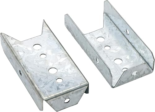 Miniatura 4 de Soporte de valla 8 paquetes, soportes galvanizados 2x4 para riel de madera, kit de reparación de soporte de valla