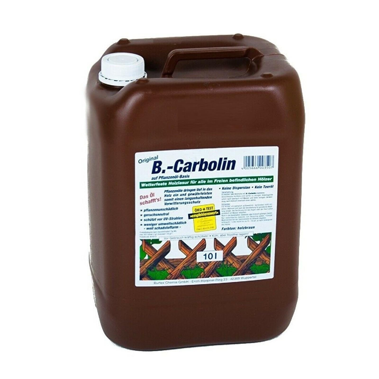 Bi-Carbolin 10 Liter | Wetterfeste Holzlasur für alle im Freien befindlichen Hölzer, auf Pflanzenölbasis