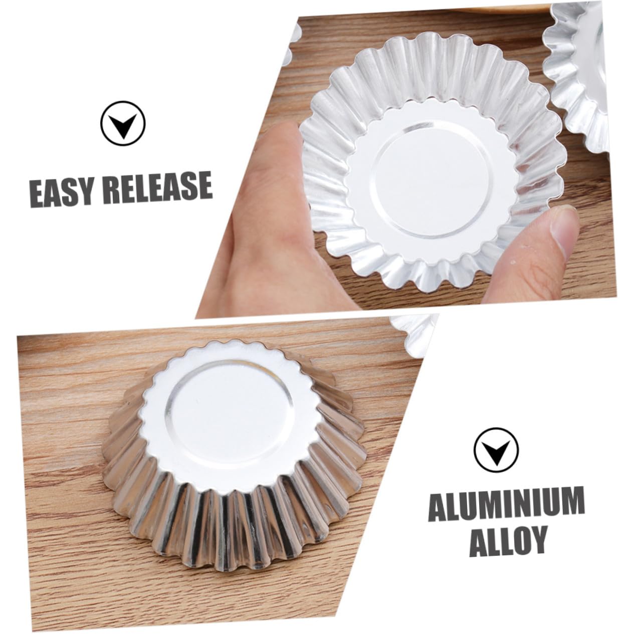 SHINEOFI 100 pièces Moule à Tartelettes Alliage Aluminium Résistant Chaleur Réutilisable Bords Cannelés pour Cupcakes Muffins et Pâtisseries Décoratives