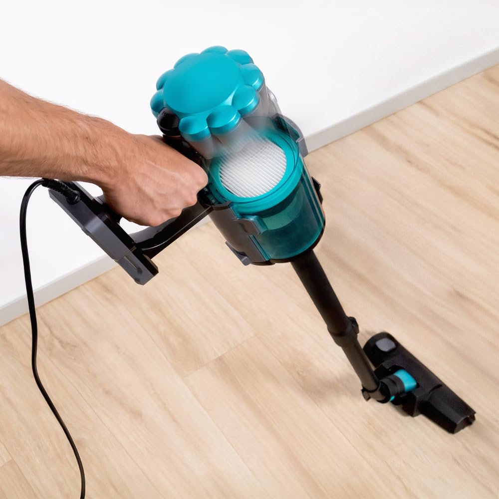 Cecotec Aspiradora Vertical con Cable sin Bolsas Conga Popstar 600 Ultra. 600W Potencia Máxima, Poder de Succión hasta 18kPa, Depósito 500ml, Filtro de Alta Eficiencia, Cable 360º, Radio de Acción 6m