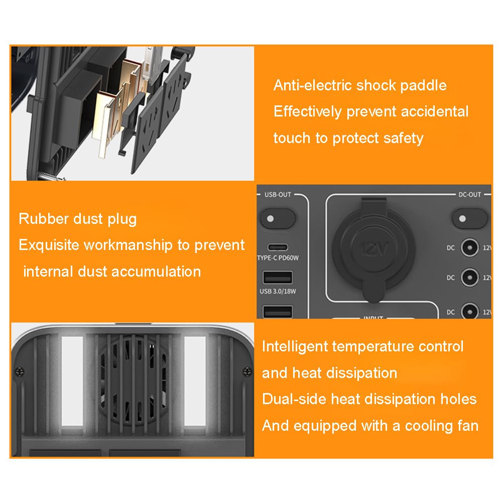 Stazione di Alimentazione Portatile 600W Generatore Solare Alimentazione Mobile Campeggio Batteria Alimentazione con Presa 220V per Viaggio Caccia Blackout