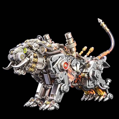 Miniatura 2 de Luminda Rompecabezas de metal 3D para adultos, kits de modelos de metal 3D de tigre de Bengala, más de 700 piezas de modelos mecánicos de metal,